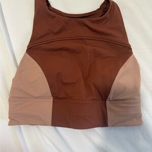 lululemon athletica Brown and Blush Colorblock Sports Bra